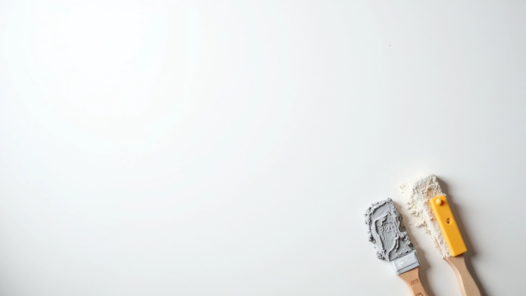 Parete bianca con riparazioni in gesso e preparazione superficiale per la pittura